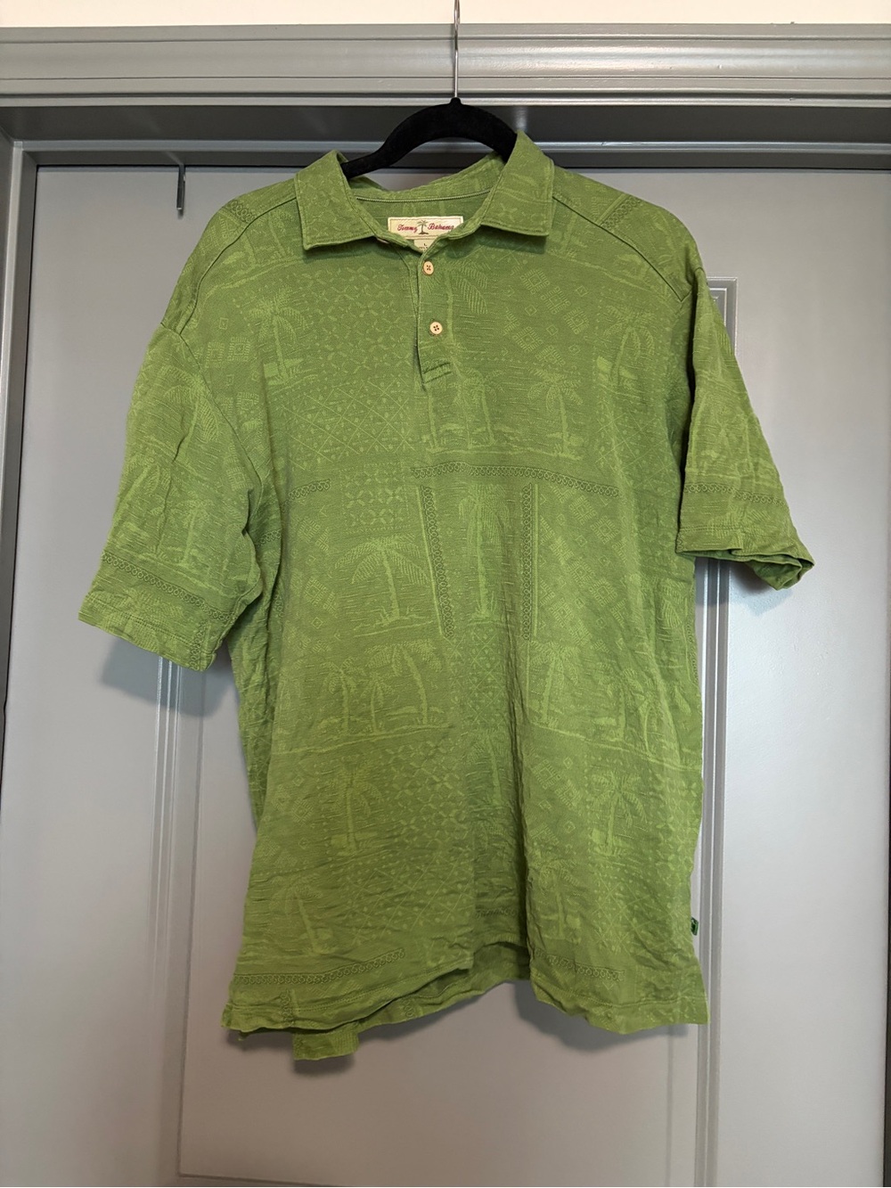 Tommy Bahama Green Men's Polo Shirt - Casual Short Sleeve